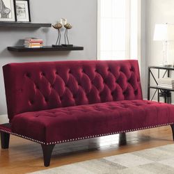 Red  Velvet Sofa