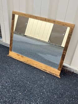 Large Wood Framed Wall Mirror