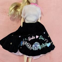 Vintage Barbie Loves Elvis Doll w/ Original Skirt – Musical Rock Outfit”
