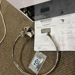 Delta Cassidy Polished chrome Wall mount Single Towel Ring