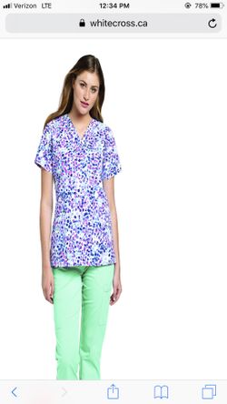 White cross scrub top