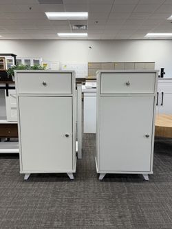 Set of 2, Freestanding Bathroom Floor Cabinet with Door and Drawer Storage Organizer.  ✅Dimensions：12"D x 18"L x 35.5"H  💰130$