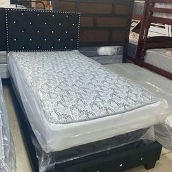 Hermosas Camas Twin Para Recamaras - Muebles de Dormitorio - Entrega de Mismo Día - No Crédito Requerido