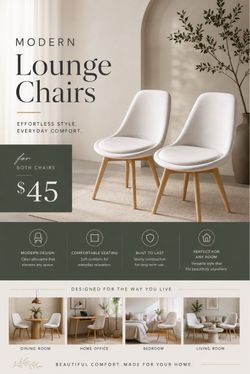 Modern Lounge Chairs Set of 2