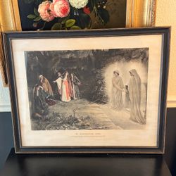 Antique Herbert Schmalz “The Resurrection Morn” Religious Print – 30.5” x 25”