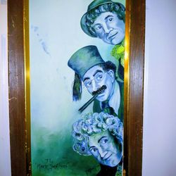 Framed Marx Brothers Signed Painting