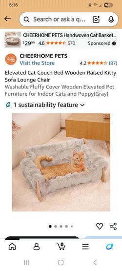 Cheerhome Pets Elevated Cat Couch bed