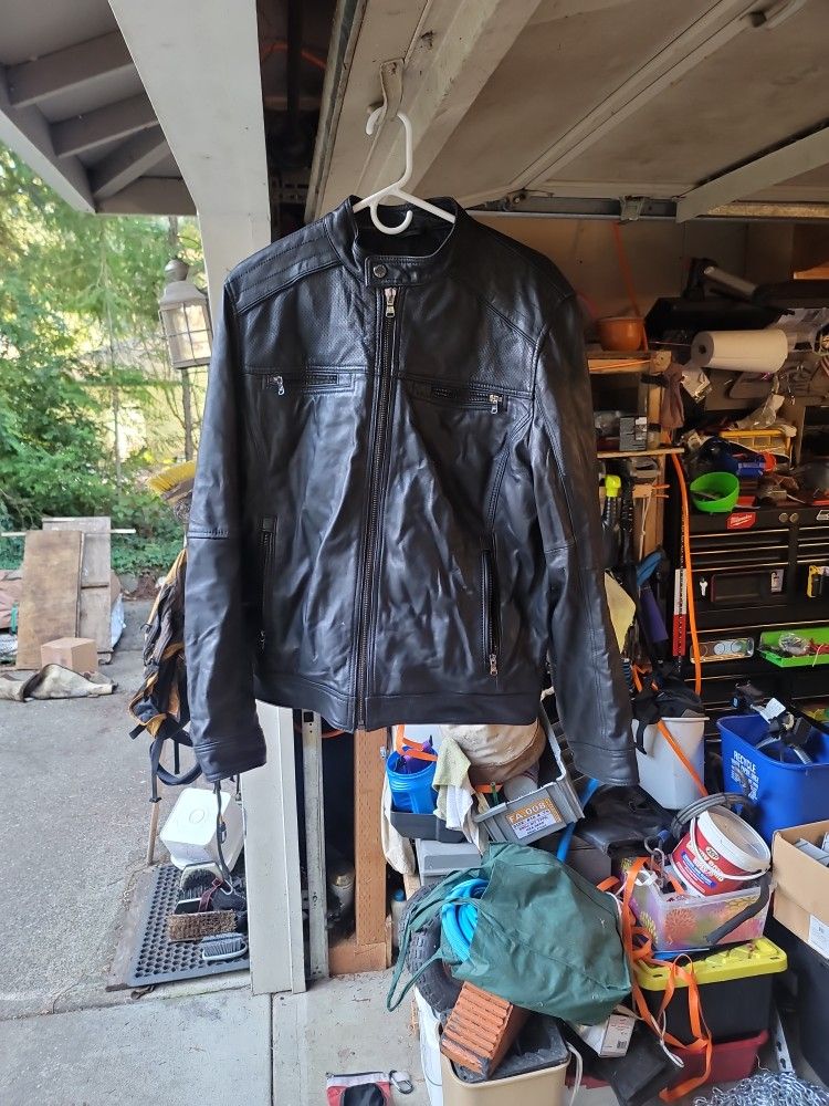 Michael Kors Genuine Black Leather Jacket