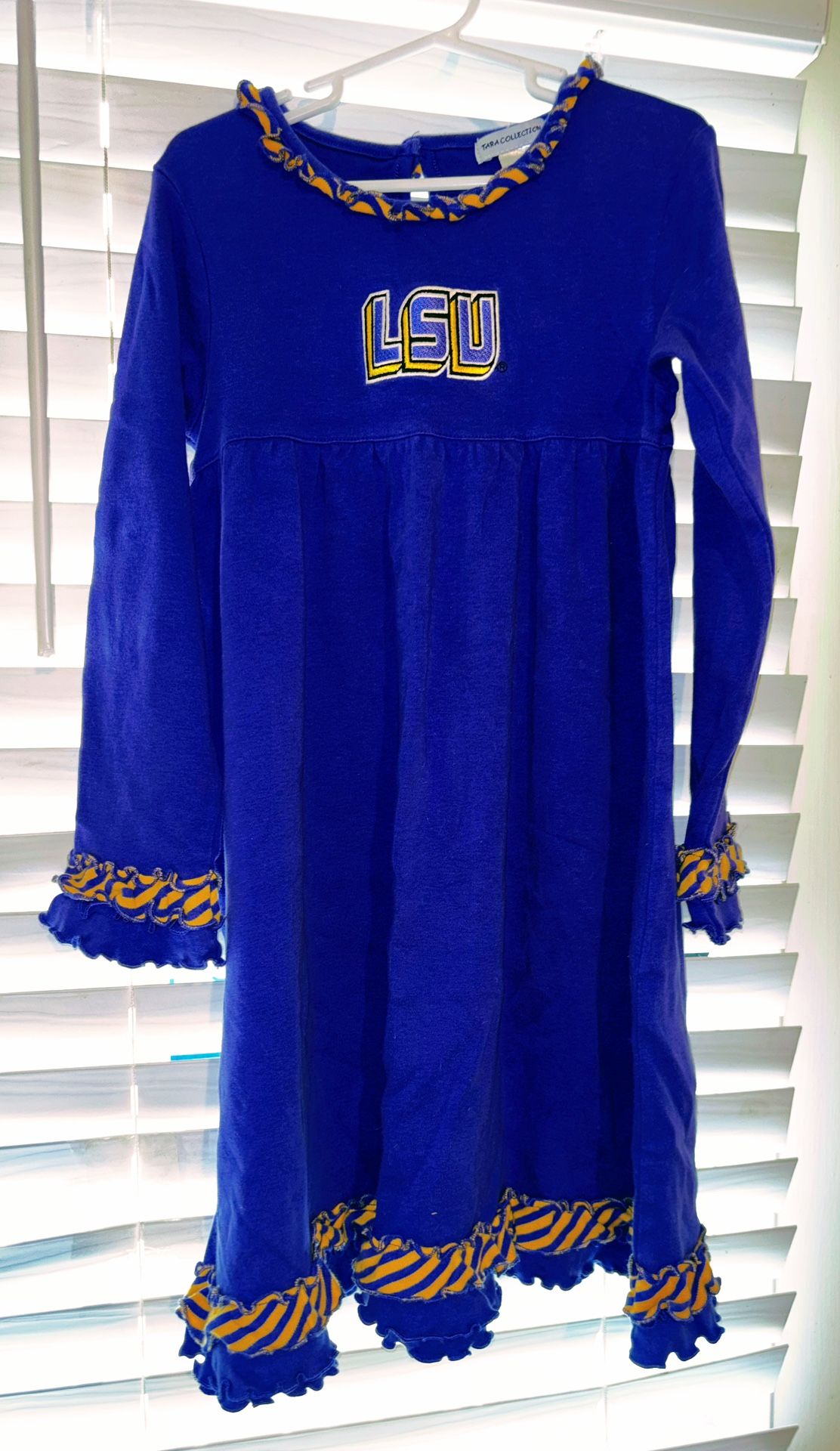 Girls Long Sleeve Lsu Dress Size 8