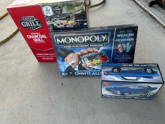 Mixed Lot: Grill, Monopoly Game, Model Car Kit
