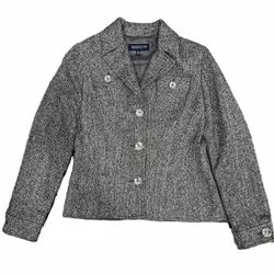 Jones New York Tweed Blazer Jacket with Silver Buttons, 10P