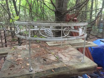 Round Table with Glass Blacksmith Made