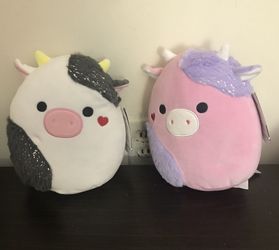 Set Squishmallows Kellytoys Plush 8 Inch Connor Patty The Cows Select Series