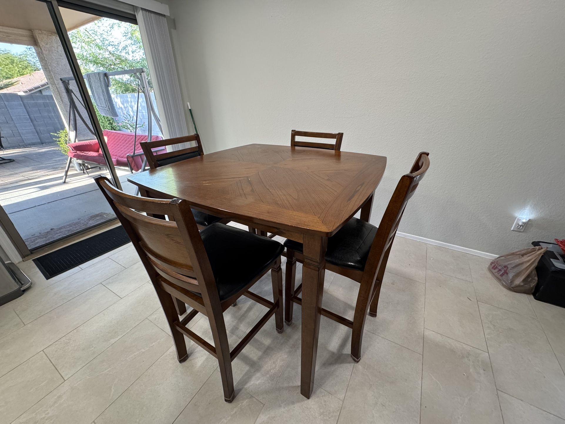 High Bar Dining Table & 4 Chairs
