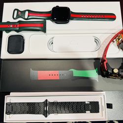Apple Watch Series 7 45mm Aluminum Case with Sport Band - Midnight, GPS+Cellular in excellent condition