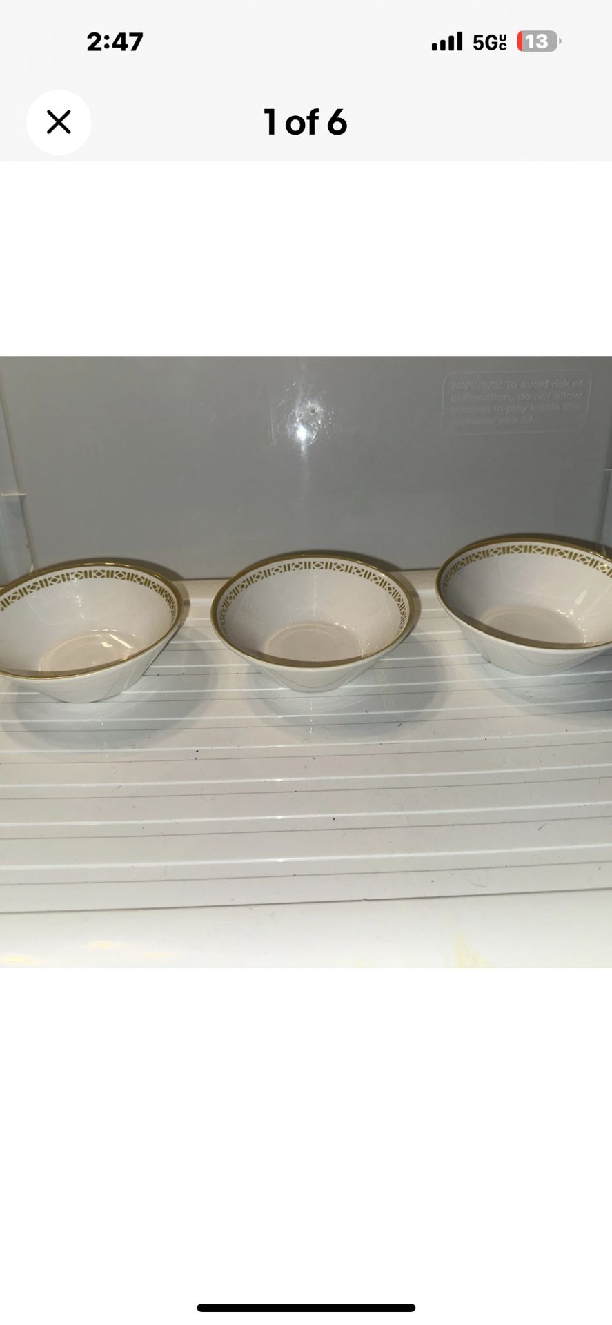 Three Vintage Syracuse China Syralite Dessert Bowls