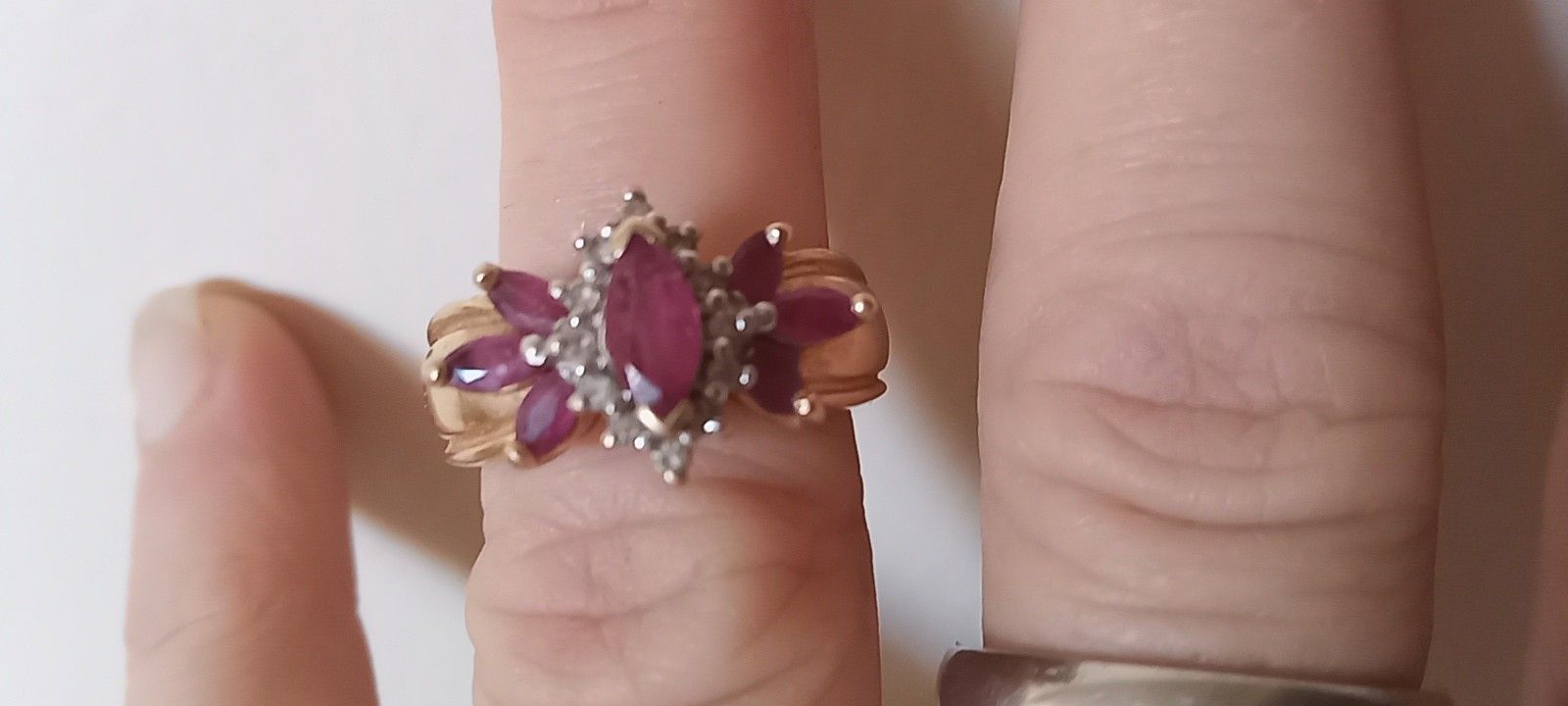 Genuine 10k Natural Ruby & Diamond Ring