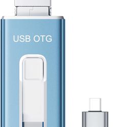 USB OTG Adapter for Computer, Plug-and-Play, Compact and Portable, with USB-C Adapter, Blue, for File Transfer