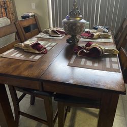 Solid Wood Table and 4 Chairs 