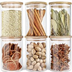 6 pc Clear glass canister set