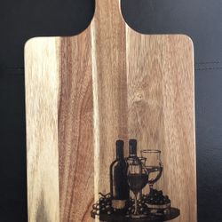 Personalized Cheese & Wine Serving Board – Custom Engraved Wooden Cutting Board