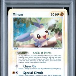 Minun Reverse Holo #7 Dragon 2003 Pokemon - PSA 7
