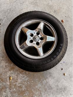 New Firestone Transforce CV Tire on Chrome Mercedes Rim (W163 ML320/ML350) - Tire Never Used!