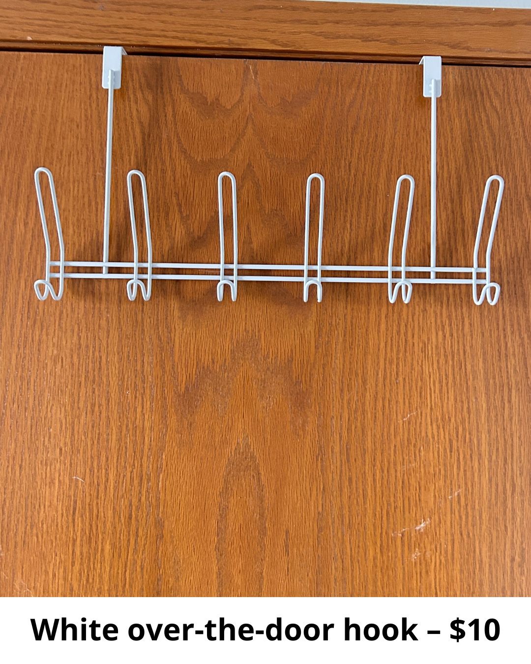 White over-the-door hook