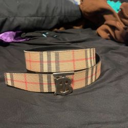 Check and Leather TB Belt BURBERRY BELT