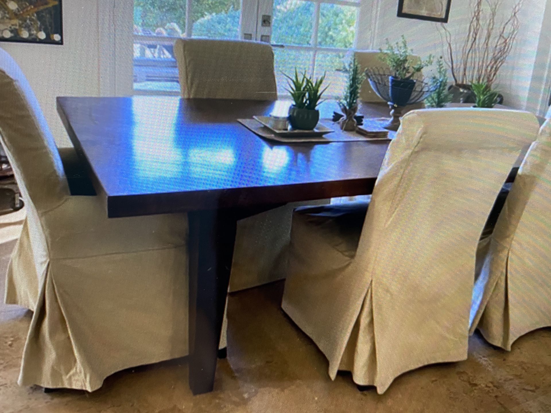 Pottery Barn Comfort Roll Slipcover Dining Chairs X 8