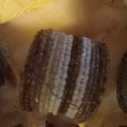 White And Gold Beaded Napkin Rings