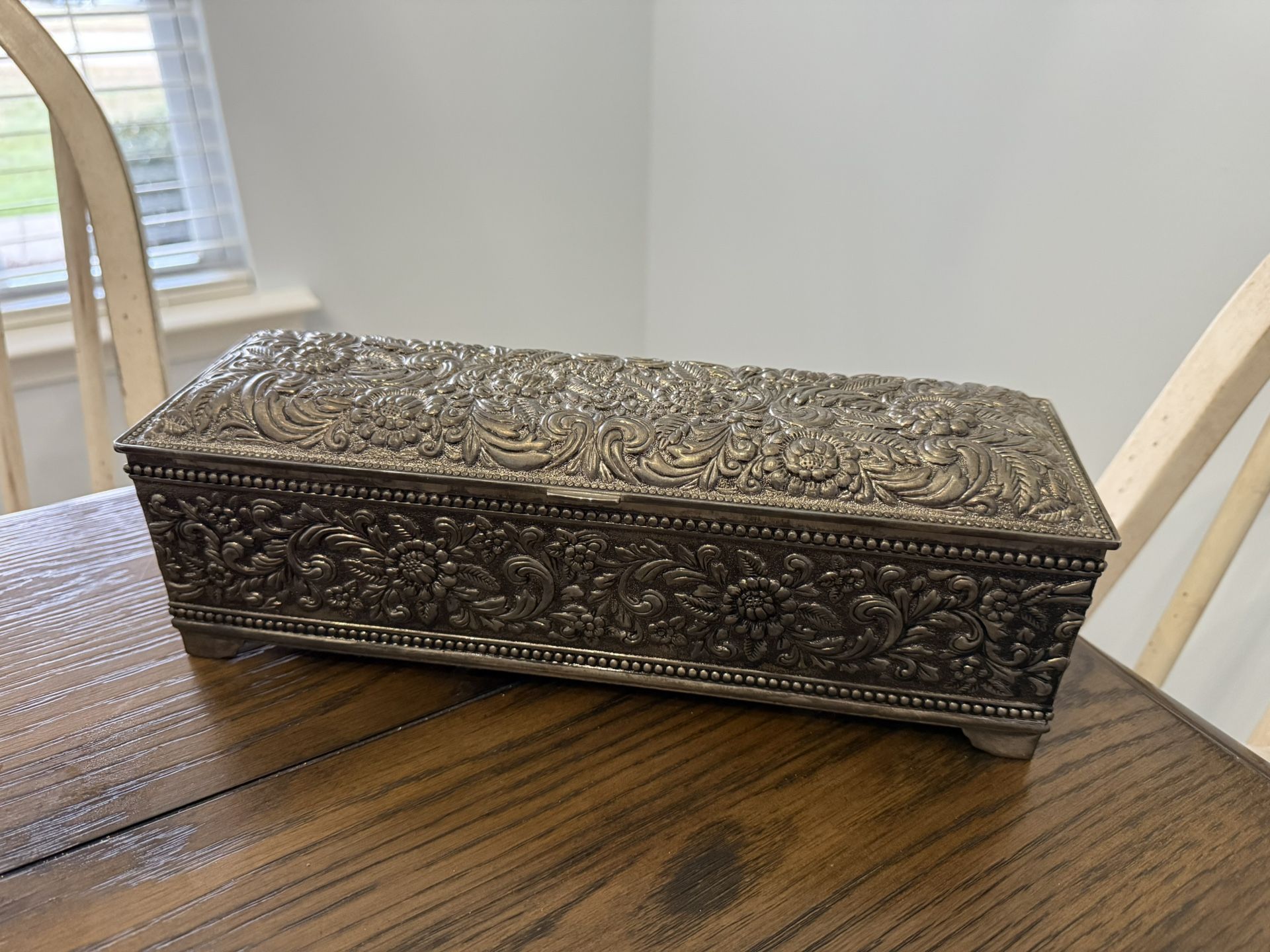 Vintage Goldinger Silver Plated Jewelry Box