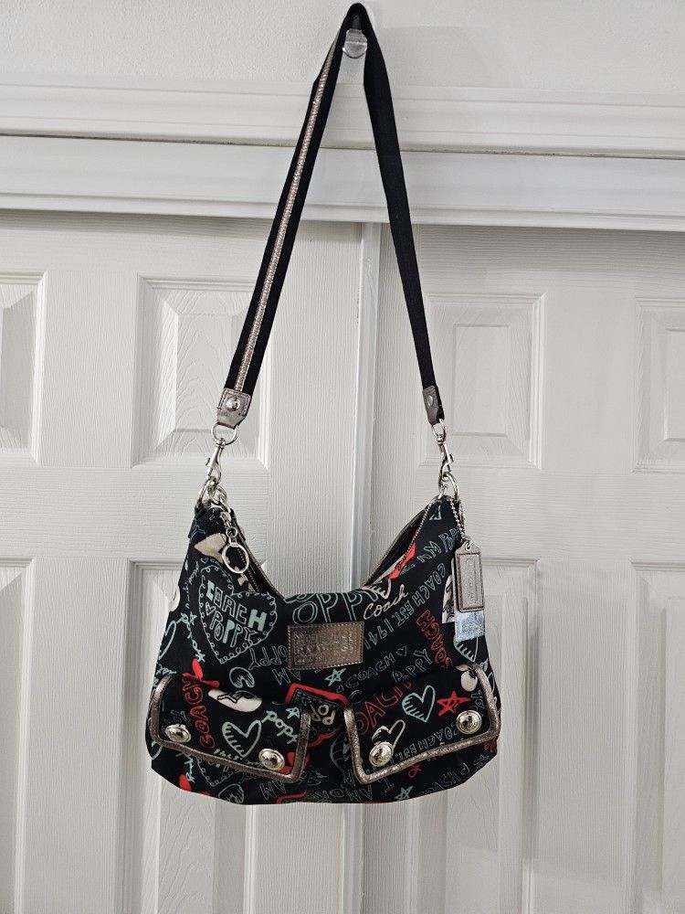 Coach Poppy Metallic Graffiti Purse