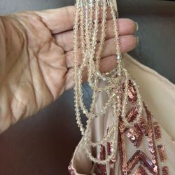 New Elegant Party Dress- Size 12- Beaded Sleeves