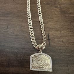 Gold Plated Cuban Chain With Last Supper Pendant