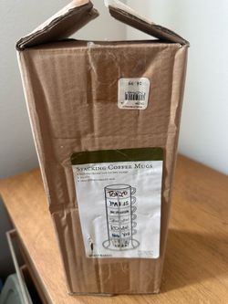 World Market City Stacking Mugs Set of 6 — Tokyo Paris SF Rome NY — Open Box