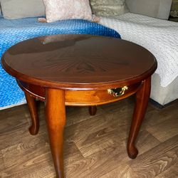 Solid Wood Round End Table