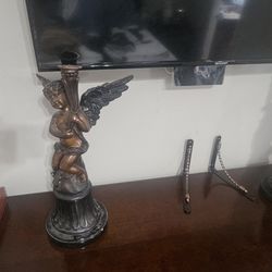 Authentic Bronze Cherub Candle Holder