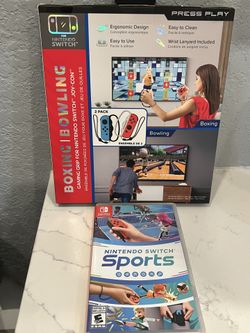 🎮 Nintendo Switch Sports + Boxing/Bowling Joy-Con Grip Bundle! 🥊🎳