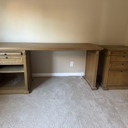 Restoration Hardware Oak Office Desk