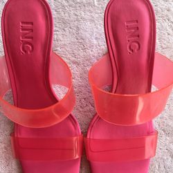 INC Pink Vinyl Wedge 