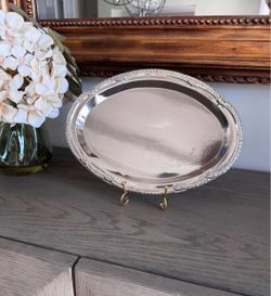 Silver-Plated Oval Serving Tray