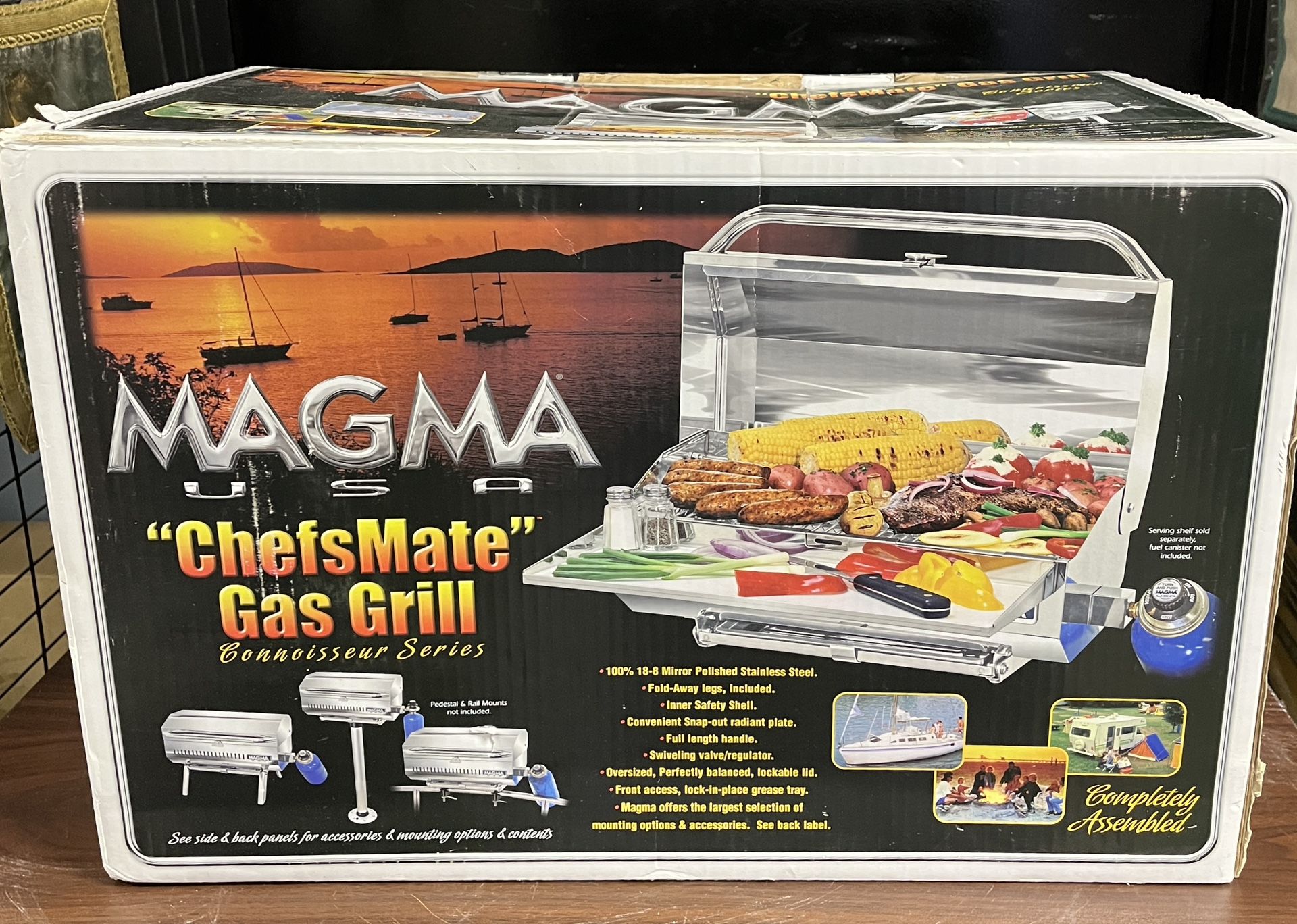 NEW Magma A10-803 ChefsMate Connoisseur Propane Gas Grill. RV Grill. Camping grill. Boat grill.