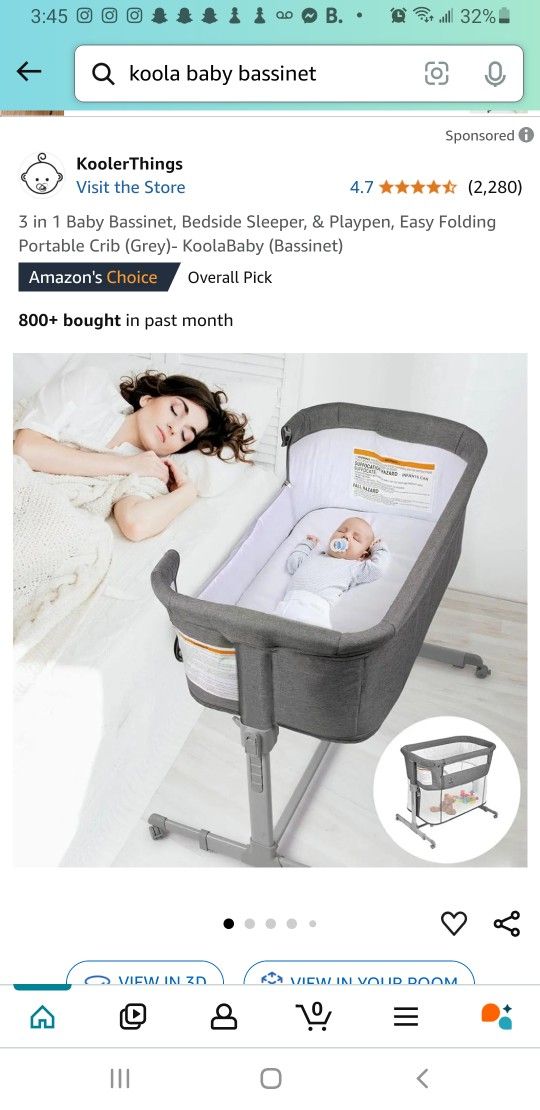 Koola Baby Cosleeper/bassinet