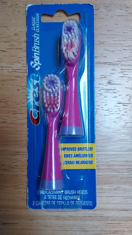 Crest Spin Brush Classic Replacement Heads 2 Pack Pink Purple