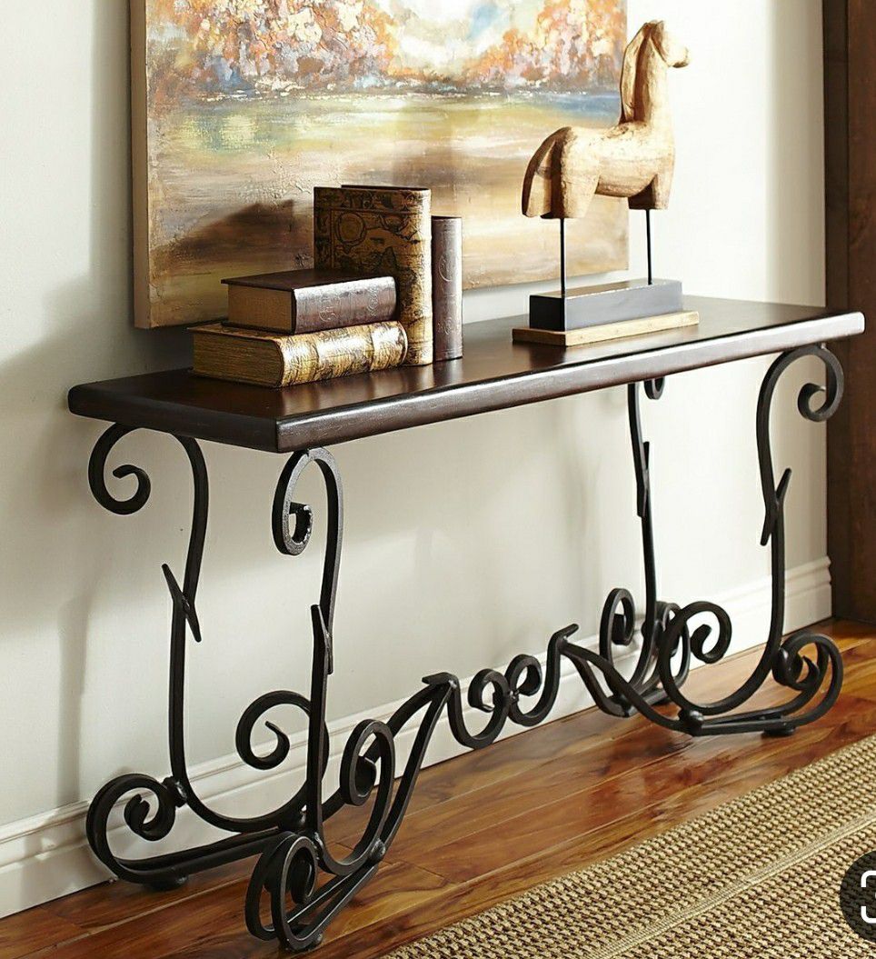 Formal Console table Iron and Solid Wood