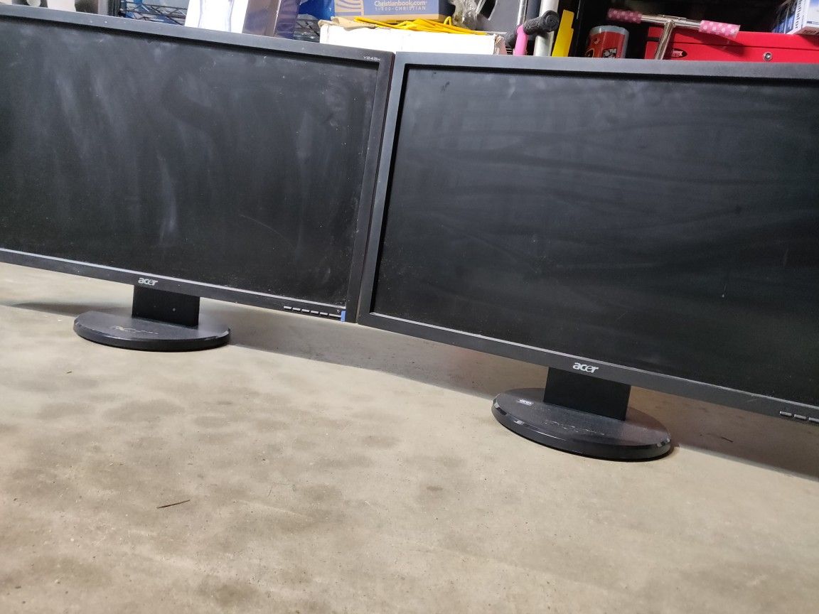 Two - 24" Acer PC Monitor Displays!