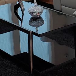 Smoked Glass and Brushed Nichole Coffee Table
