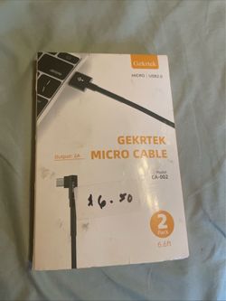 Gekrtek Micro Cable Model CA-002 output:2a. 2 pack. 6.6 ft
