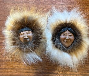 Yupik Eskimo Elders Faces wall art 6"
